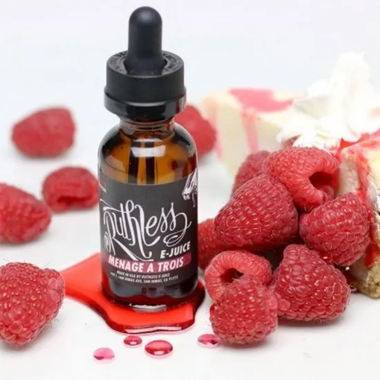 Ruthless Menage A Trois premium likit Ruthless Menage A Trois (Frambuazlı Cheesecake) 30ML Premium Likit