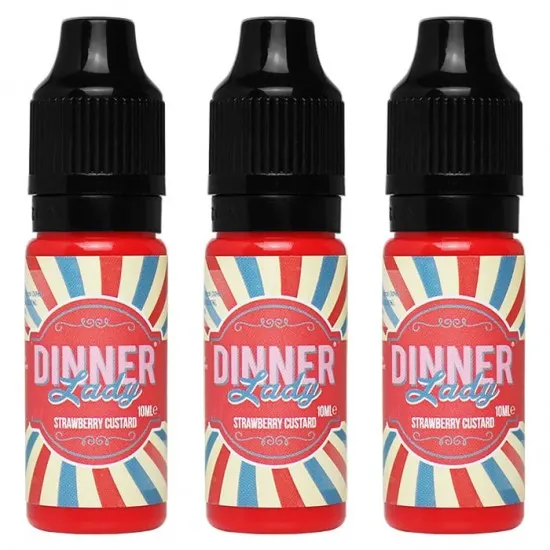 Dinner Lady Strawberry Custard Premium Likit - 3x10 30ml Dinner Lady Strawberry Custard Premium Likit - 3x10 30ml