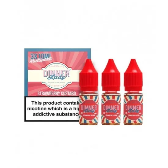 Dinner Lady Strawberry Custard Premium Likit - 3x10 30ml Dinner Lady Strawberry Custard Premium Likit - 3x10 30ml